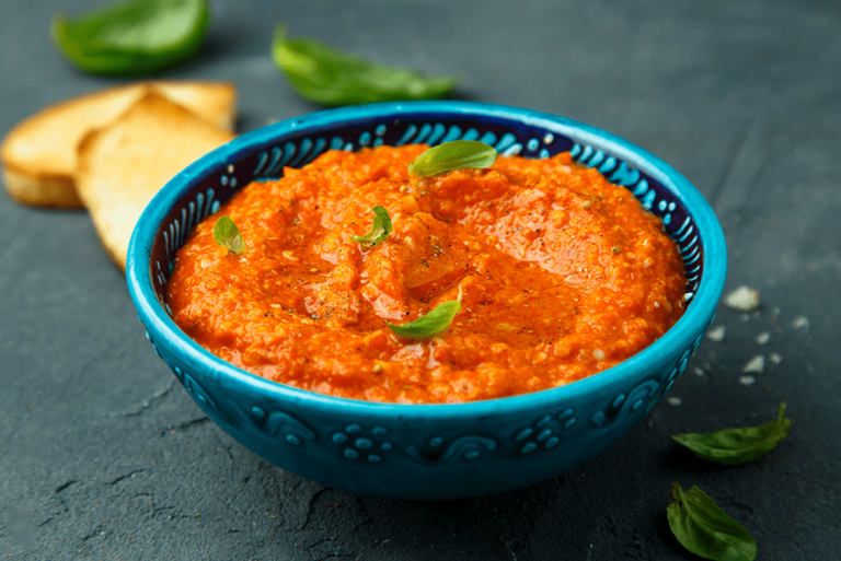 Paprika Hummus gesund und vegan