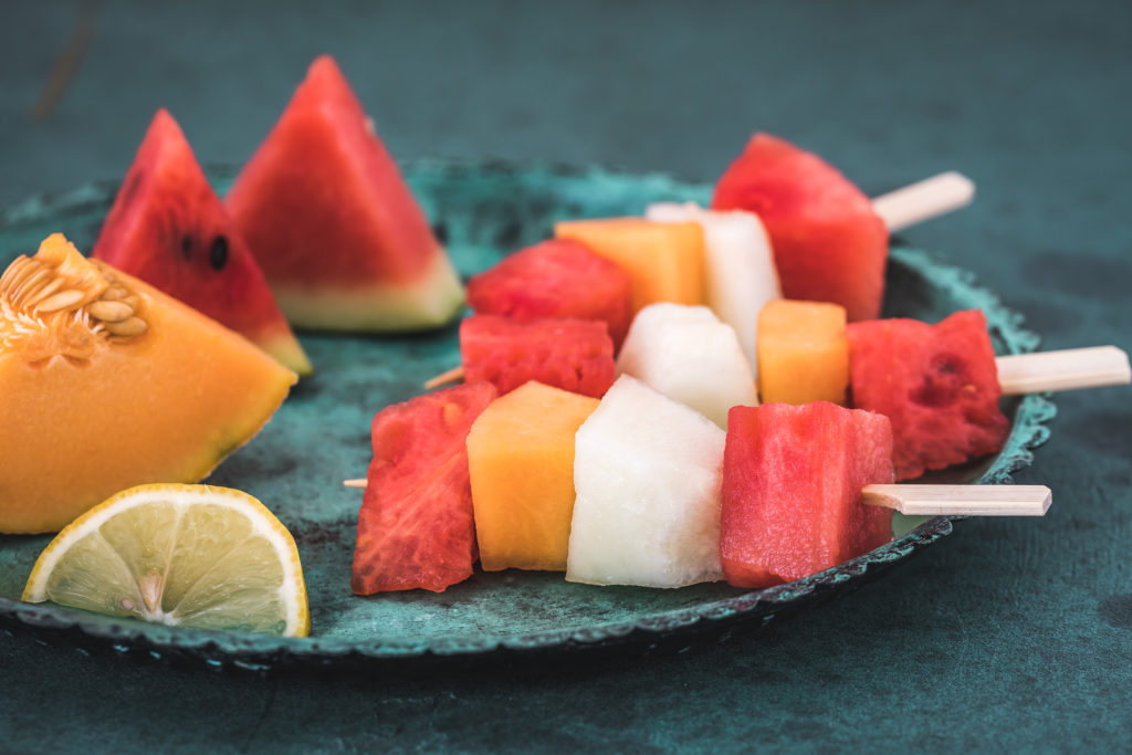 Scharfe Melonenspieße - schnell und lecker - gesund und vegan
